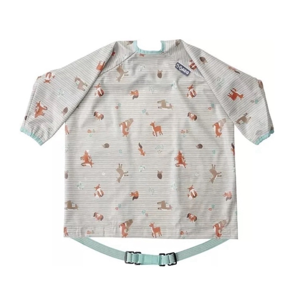 BiBADO - Long Sleeve Coverall Weaning Bib 6-36m‎ Woodland Animals & Handicutlery